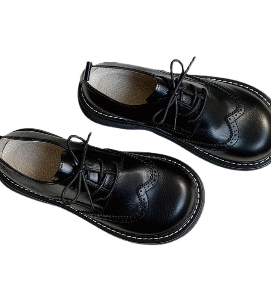 Spring-Brogue Leather Shoes-Women's-Campus Style-JK Shoes