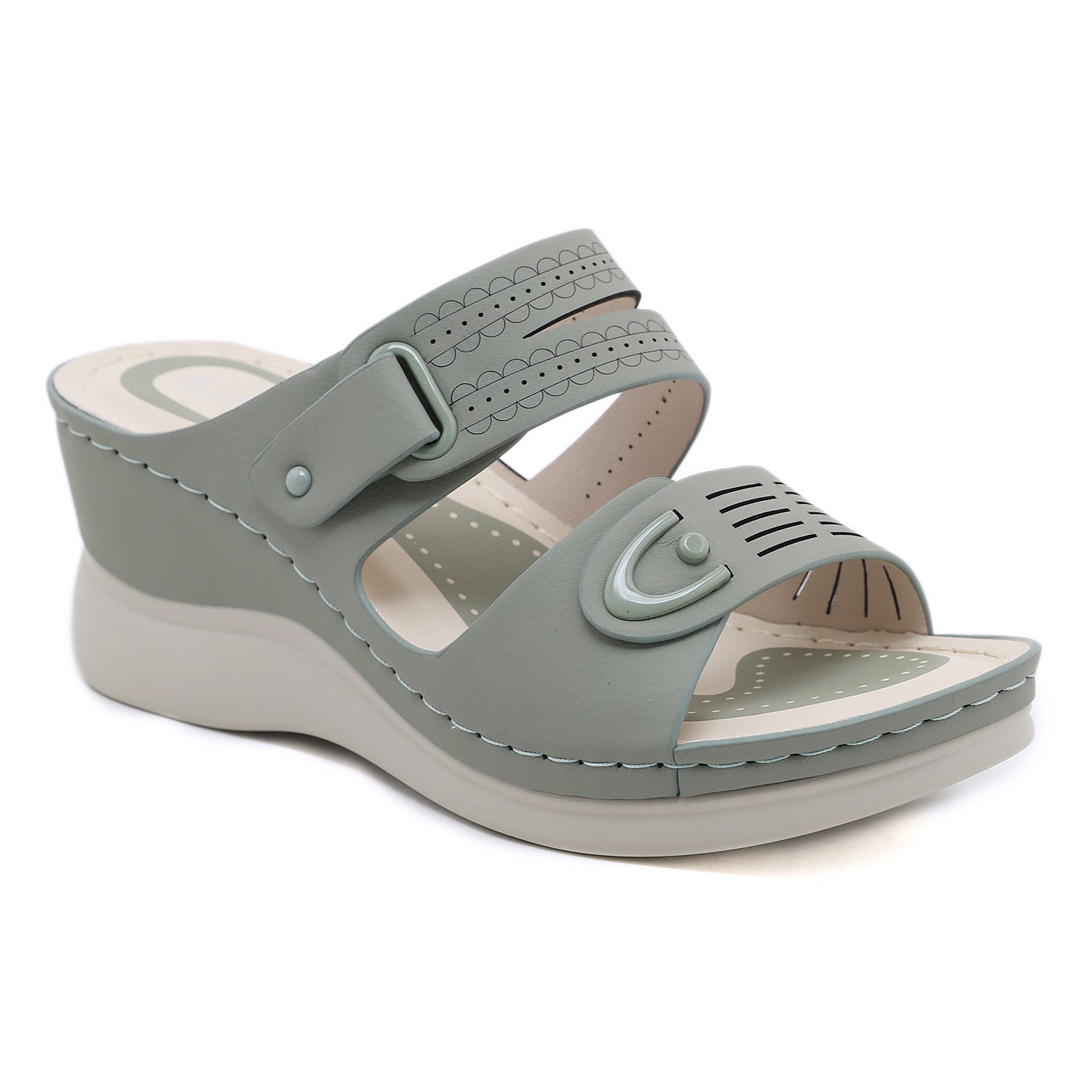 JS6331-1 Spring and Summer Fashion Casual Wedge Beach Outdoor Slippers Women's Shoes