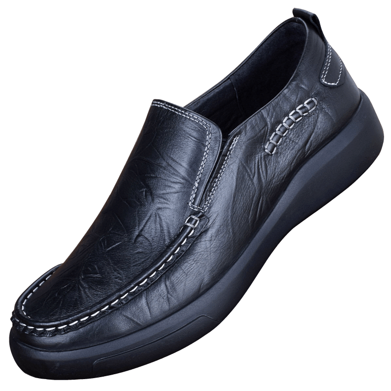 One-pedal handmade leather versatile men's business casual leather shoes breathable and wear-resistant thick-soled large-size shoes