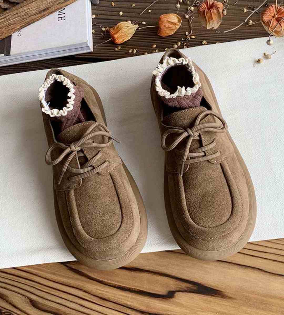 Autumn-Loafers-Suede-Japanese-School Style-Brogues