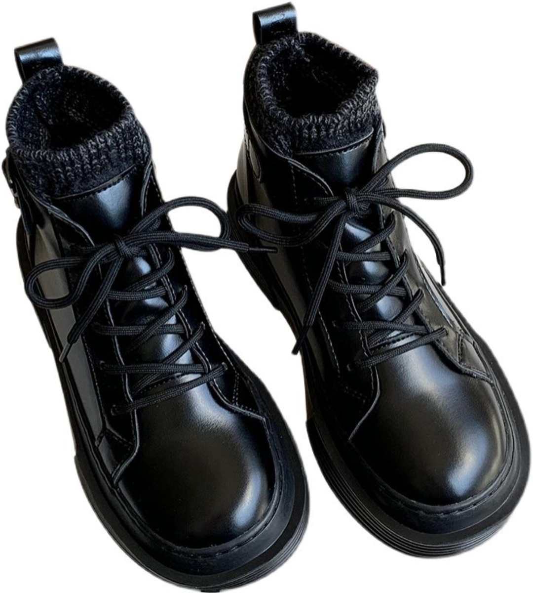 Winter-Short Boots-Fleece-Retro-English Style-Martin Boots