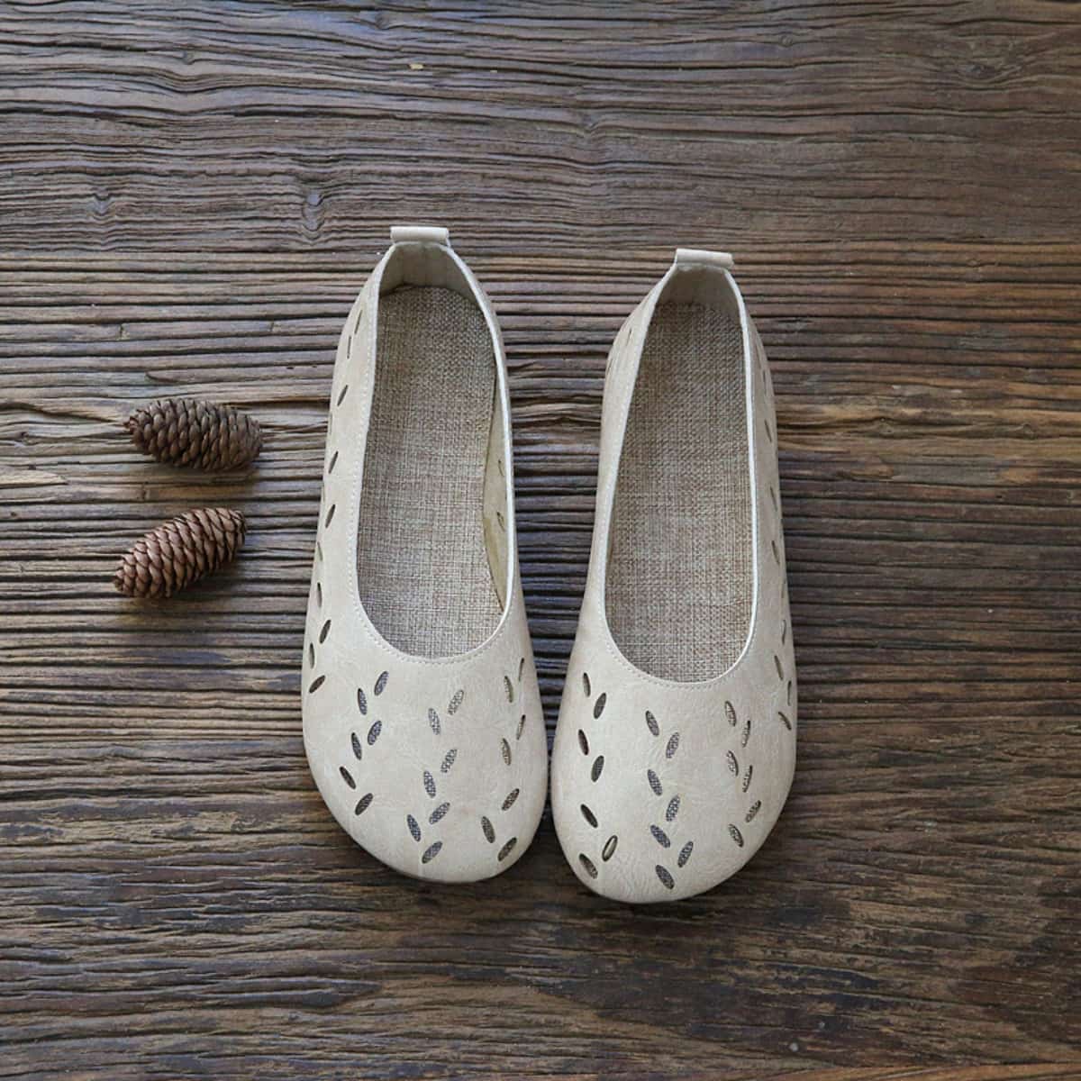 Hollow bag head flat shoes summer cotton and linen breathable and comfortable shallow mouth single shoes women