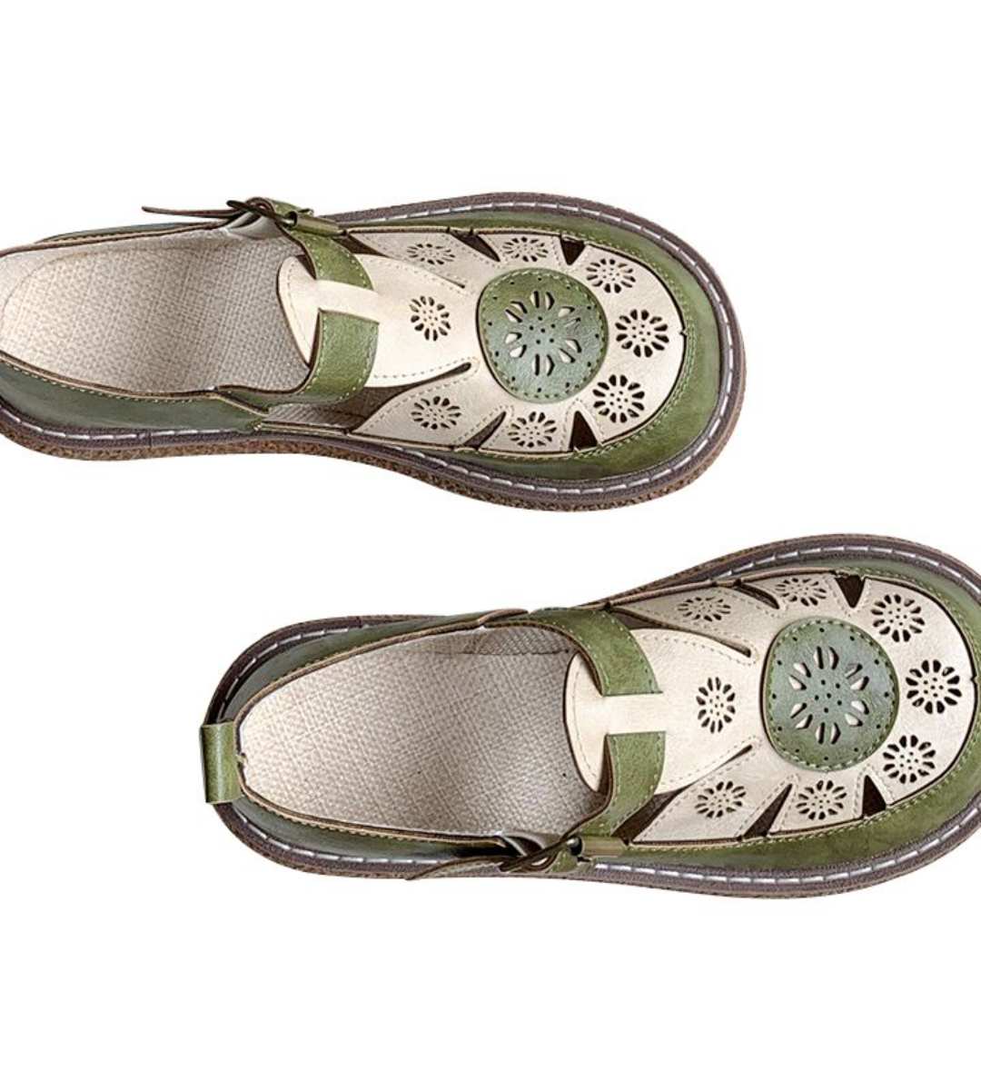 Summer Sandals Leather Artsy Hollow Thick-soled Roman Shoes