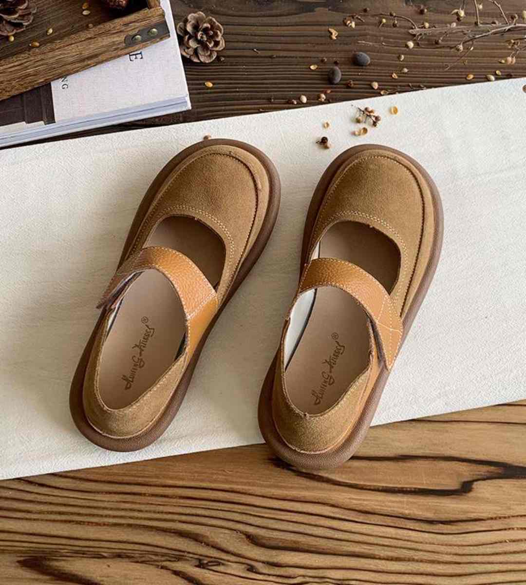 Spring Mary Jane Leather Cute Round Toe Shoes Japanese