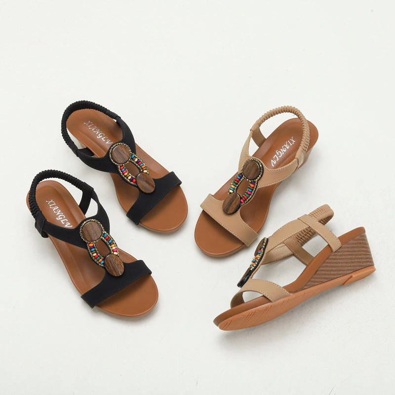 Roman Sandals Women's Wedge Fashion Beach Outdoor Fashion Seaside