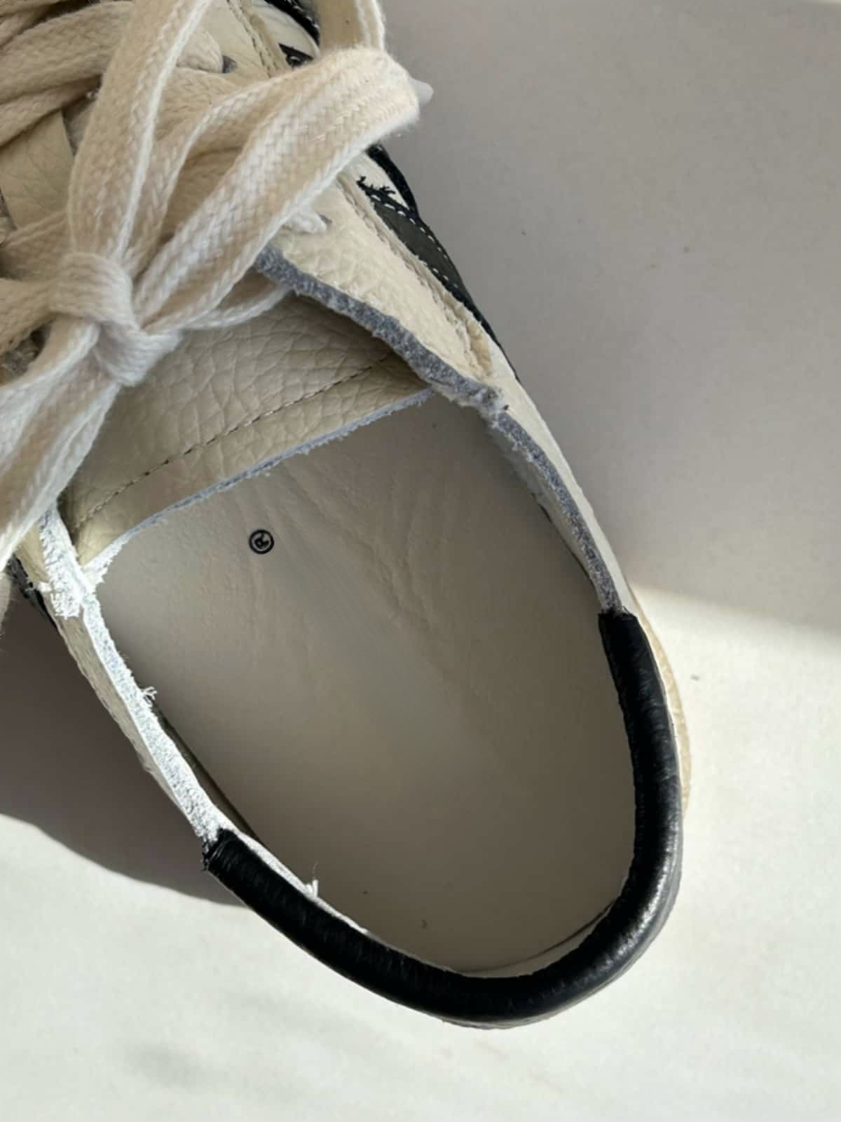 Leather round head lace-up shoes soft sole versatile German training shoes little white shoes