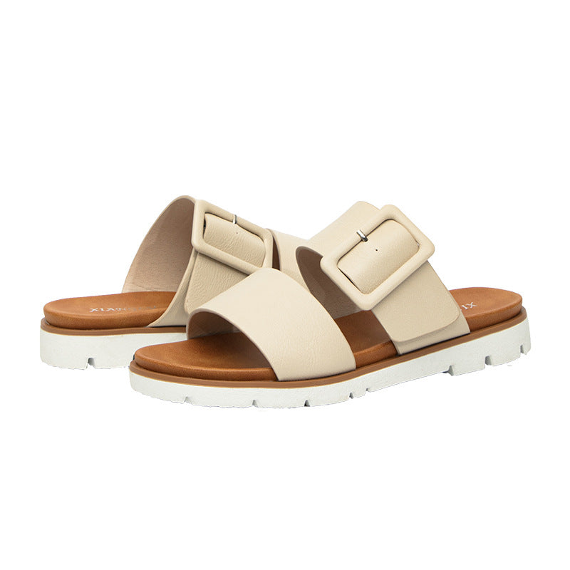 Women's Summer Outdoor Slippers Platform Slippers Fashion Casual Non-Slip Maternity Sandals