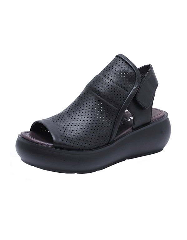 Women's Retro Hollow Wedge Sandals Slingback