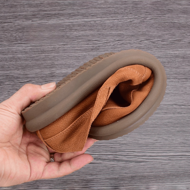 Summer breathable Doudou shoes men's leather soft-soled casual single-layer leather shoes wide feet round head one pedal driving shoes