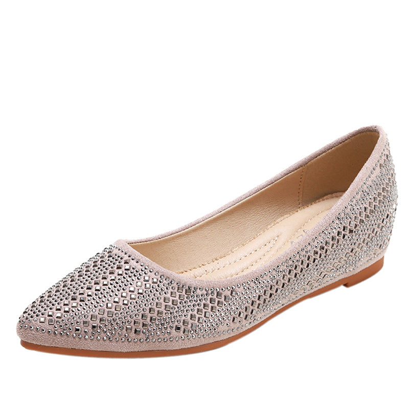 Wedge Shoes Women's Mid Heel Rhinestone Inner Height Increase Women's Shoes Slip-on plus Size Women's Grandma Shoes