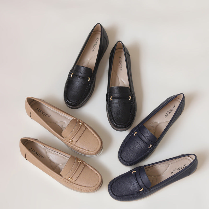 Slip-on Low-Cut Pumps Female Lady Casual Flat Commuter Loafers