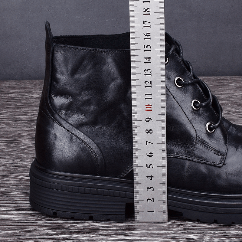 Martin boots men's genuine leather autumn and winter British mid-help tooling boots non-slip outdoor leather shoes loose big-headed leather boots