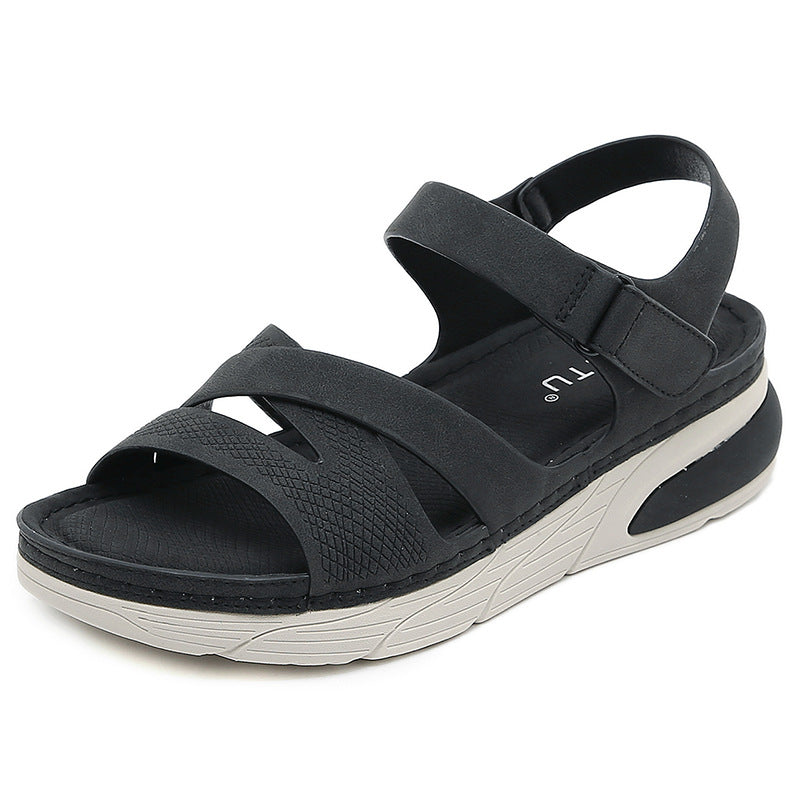 Lightweight sandals, casual sports comfort, thick soled stitching, oversized women's shoes | Sports sandals