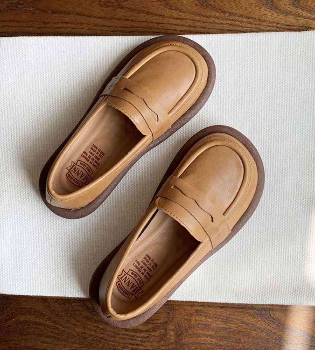 Spring Flat Shoes Genuine Leather Cute College Style