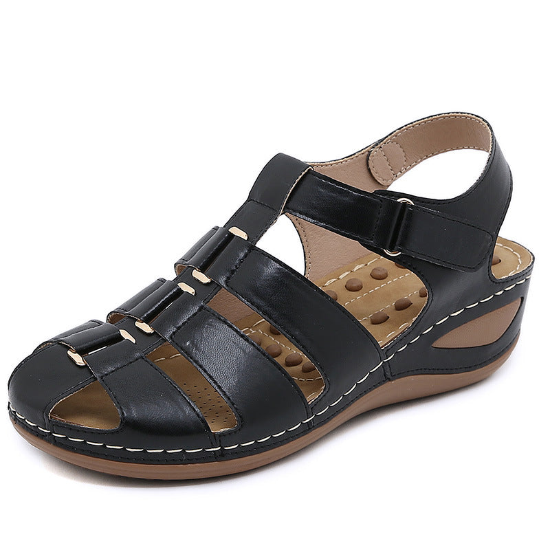 C801-4 Sandals Women's Stitching Mother Shoes plus Size Sandals Wedge Slippers
