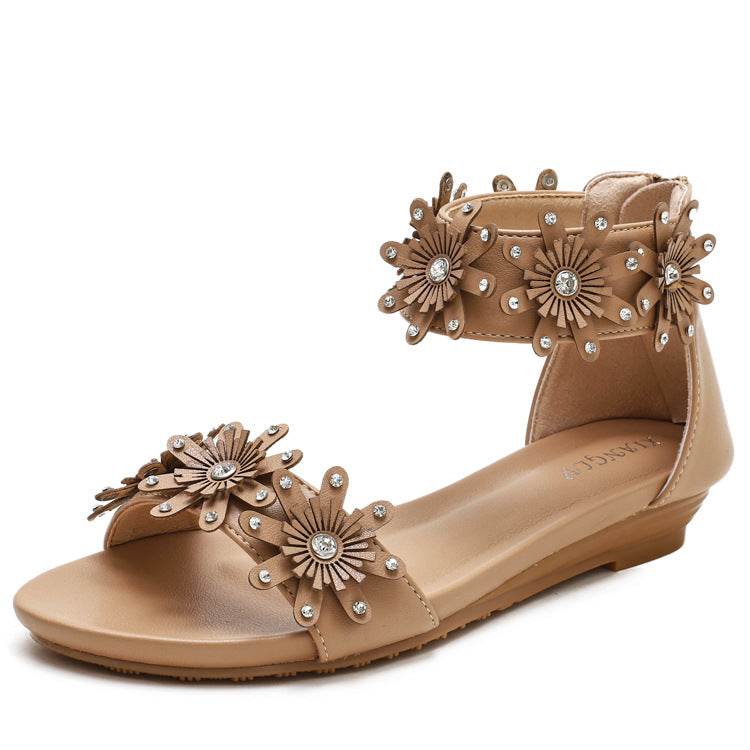 [Sold out on Short in Size Clearance] Wedge Bohemian Sandals Roman Strap Flat-Heeled Casual Shoes