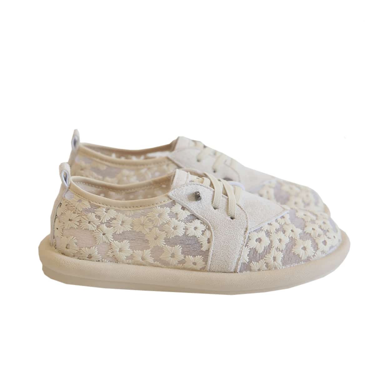 Mesh daisies round head flats summer cotton and linen foot soft-soled mesh shoes single shoes