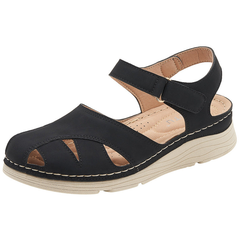 Autumn Sandals Women's Comfortable Casual Closed Toe Slippers Hollow Platform Large Size Sandals