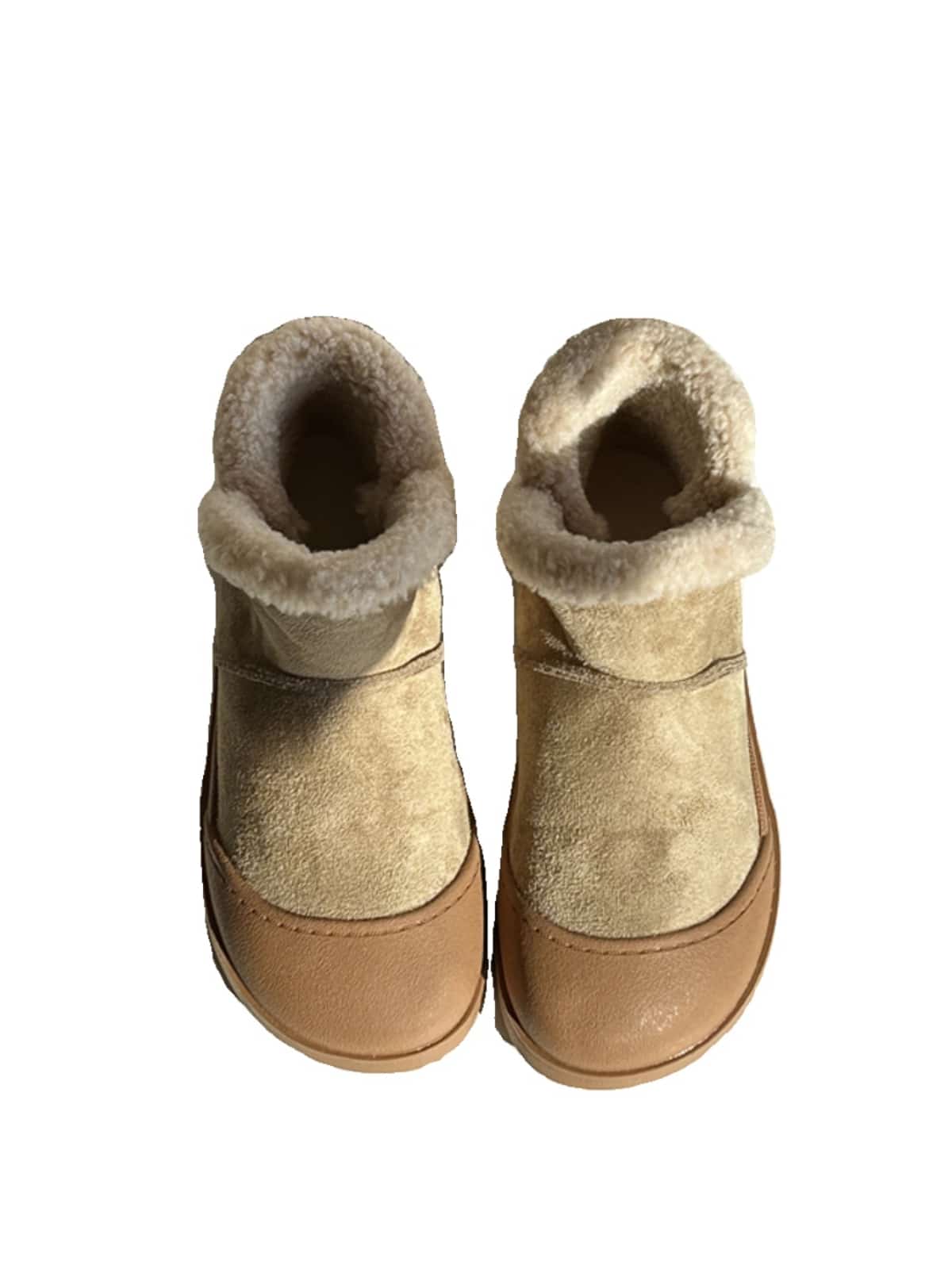 Imitation lamb wool round head flat-bottomed short boots, cute winter warm snow boots