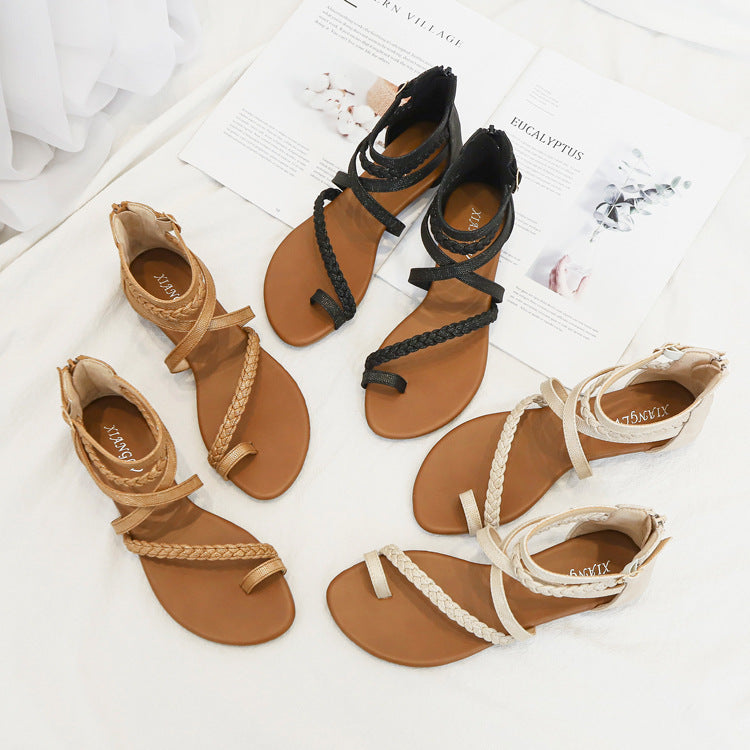 Wedge Sandals Women's Open Toe plus Size Women's Shoes Matching Skirt Roman Shoes