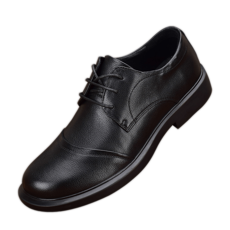 Business casual shoes wide feet thick soles round head breathable men's leather shoes leather lace-up first layer cowhide three-joint men's shoes