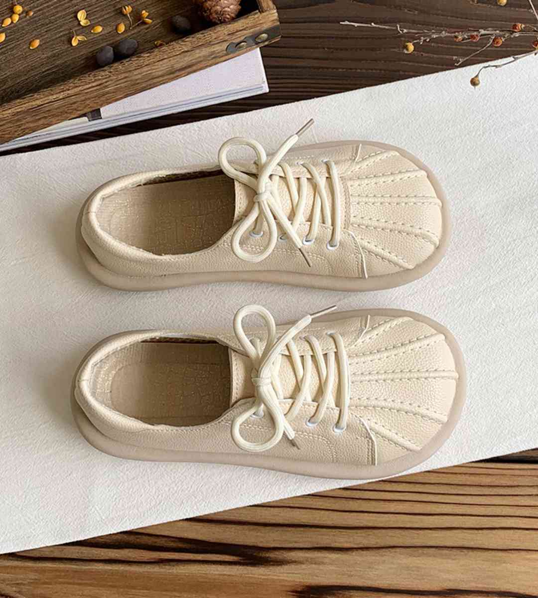 Autumn Casual Sneakers Leather Stylish Footwear