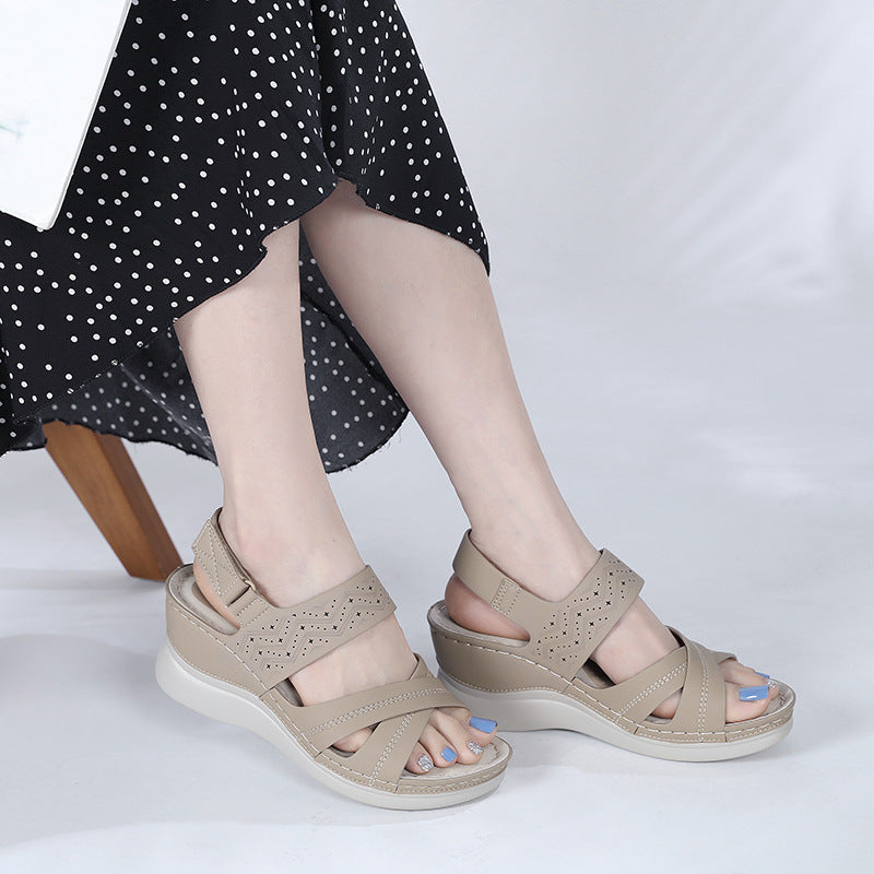 JS6331-3 Spring and Summer Fashion Casual Wedge Beach Outdoor Slippers Women's Shoes