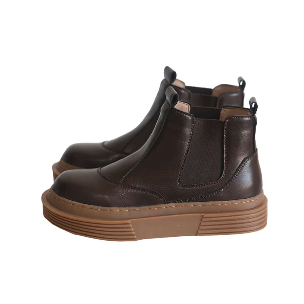 Round Head Platform Big Head Shoes Fleece Versatile Short Boots  Boots