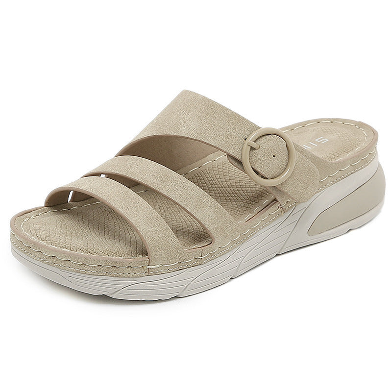Slippers Casual Comfortable Platform Sole Stitching Plus Size Women's Shoes | Sports sandals