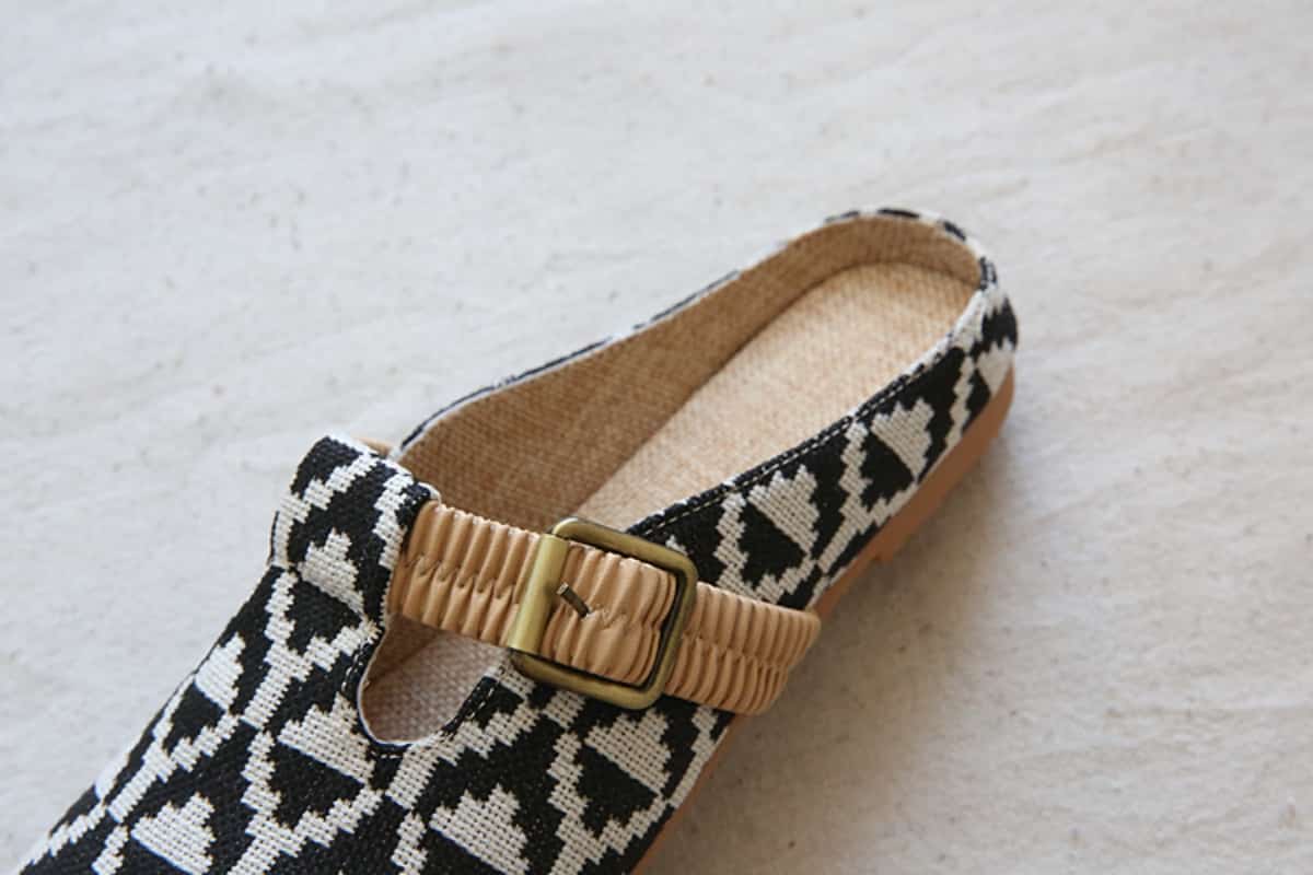 Cotton and linen bag head flats summer new handmade comfortable soft-soled plaid women's cool slippers
