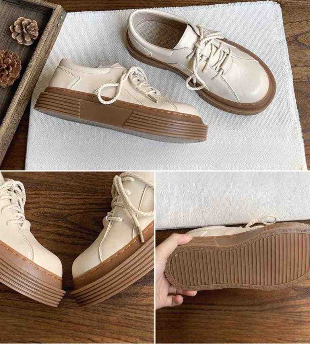 Fall 2024 Women's Oxford Leather Platform Casual Shoes
