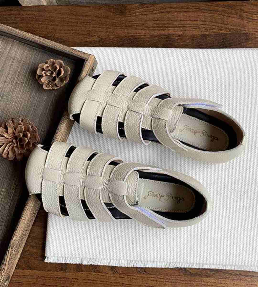 Summer Flat Genuine Leather Roman Sandals Art Style