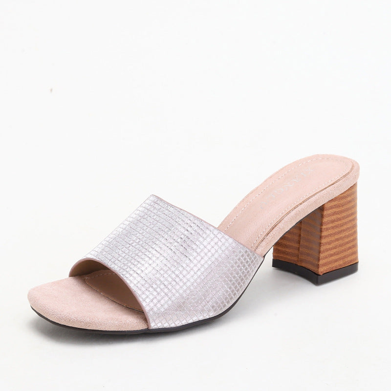 Slippers Flip-Flops Chunky Heel Sandals Sandals Sandals