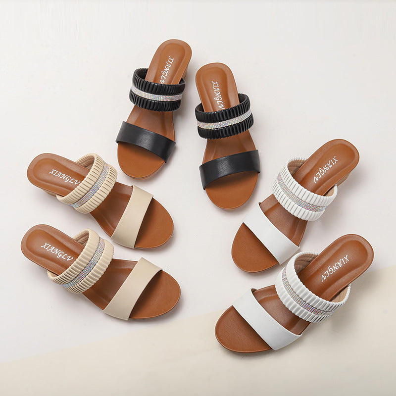 One-Strap Fashionable Women's Classy Shoes Comfortable Wedge Sandals
