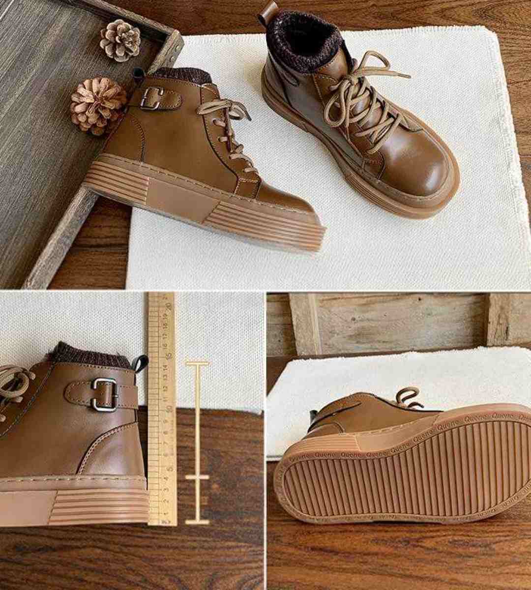 Winter-Short Boots-Fleece-Retro-English Style-Martin Boots