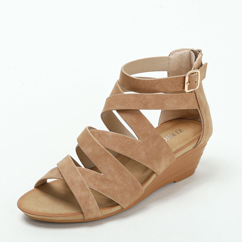 Roman Shoes Sandals Summer Wedge Heel Platform Platform Platform Women's Sandals Casual Simple Sandals