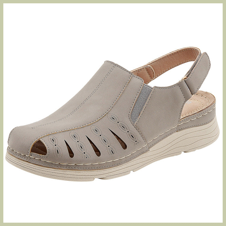 Autumn Sandals Women's Wedge Stitching Light Closed Toe Hollow Large Size Sandals