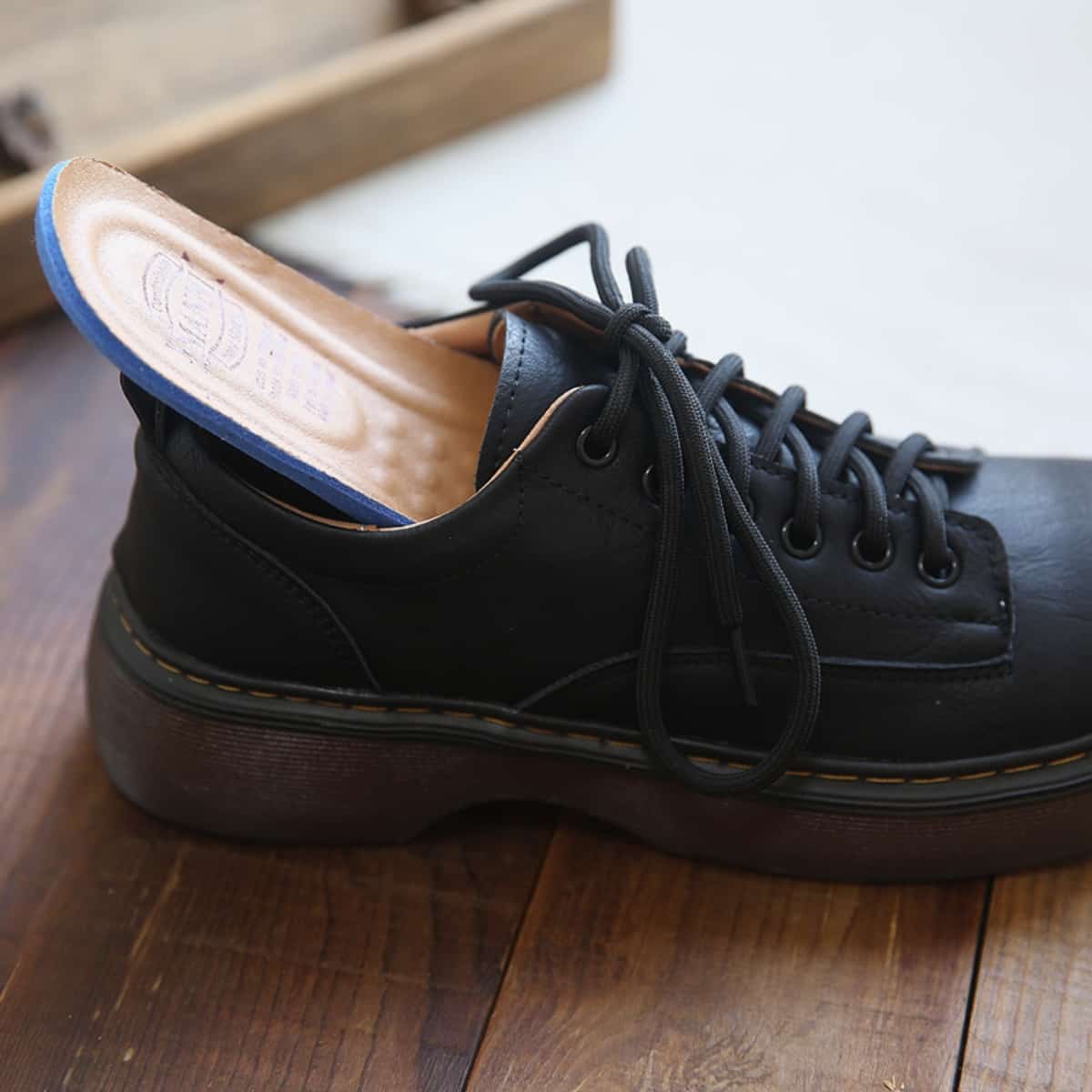College style round head lace-up platform single shoes spring new classic black low-top small leather shoes women