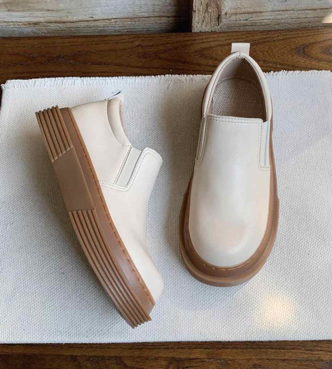 Fall Low-top Leather Shoes Vintage Style Women's Footwear