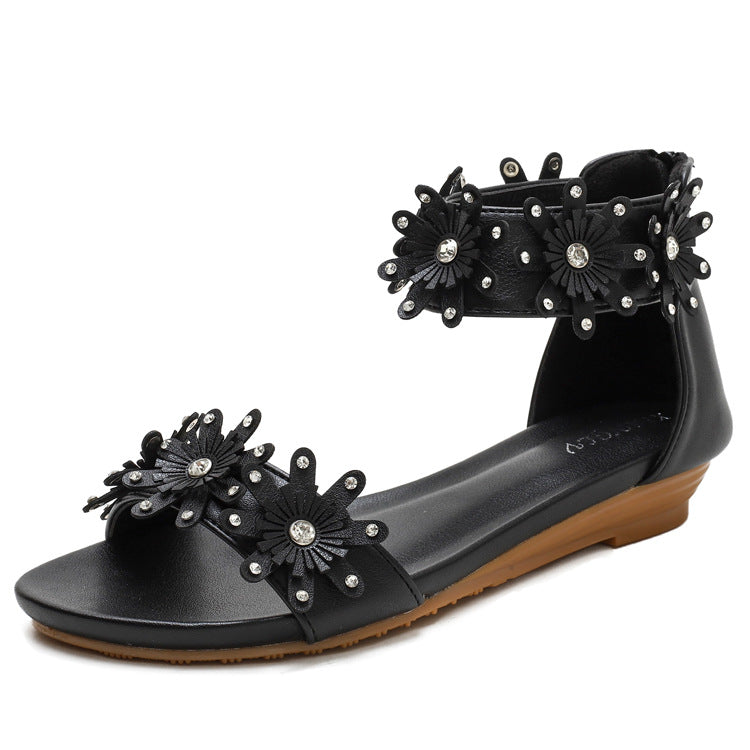 [Sold out on Short in Size Clearance] Wedge Bohemian Sandals Roman Strap Flat-Heeled Casual Shoes