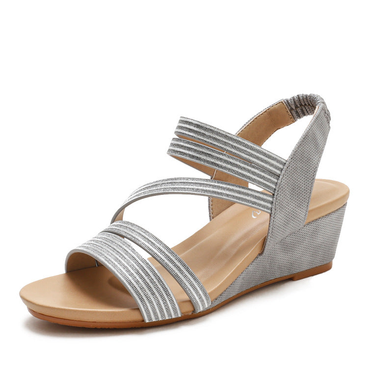 Women's Wedge Sandals Summer Comfortable Soft Bottom Bohemia Roman Shoes