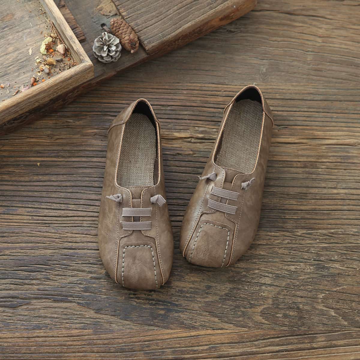 Round head shallow mouth flat shoes new cotton and linen comfortable foot single shoes women's spring and summer