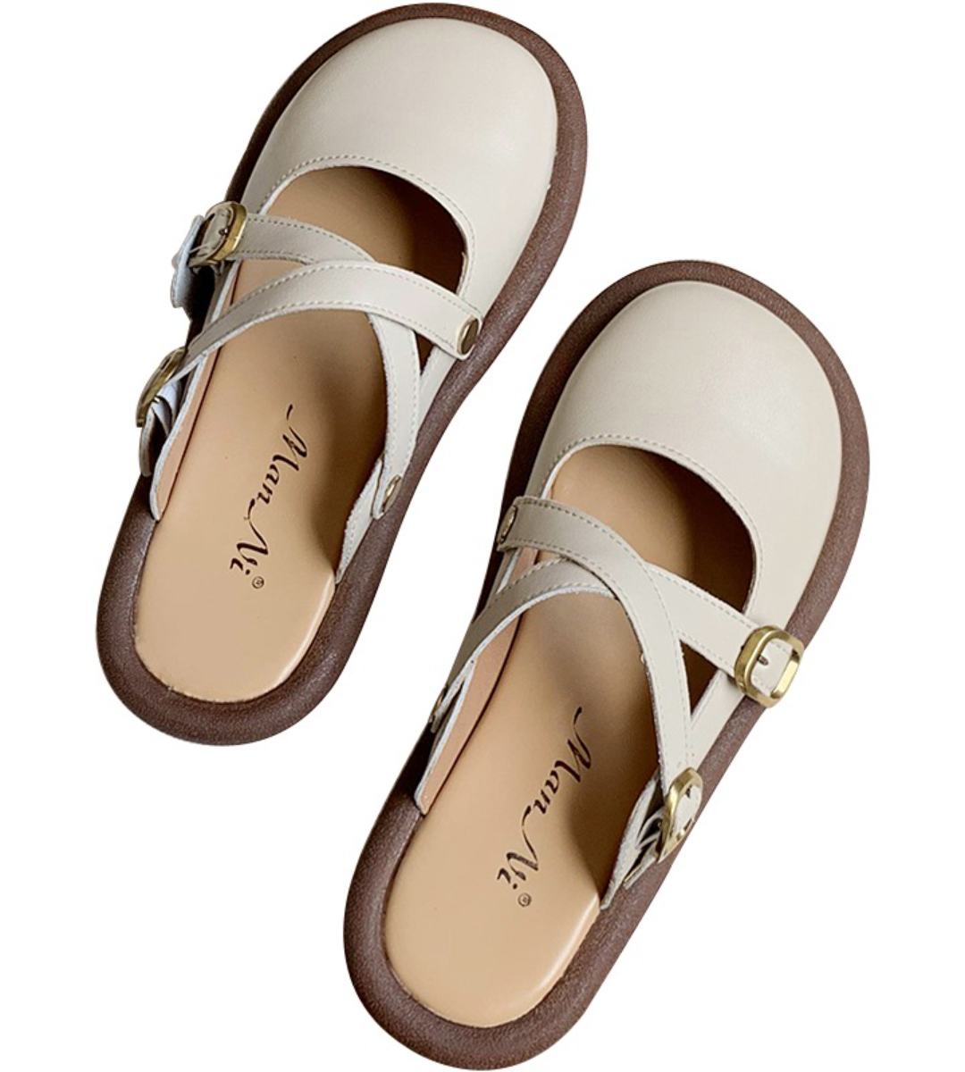 Summer Slide Sandals Genuine Leather Casual Mule Shoes