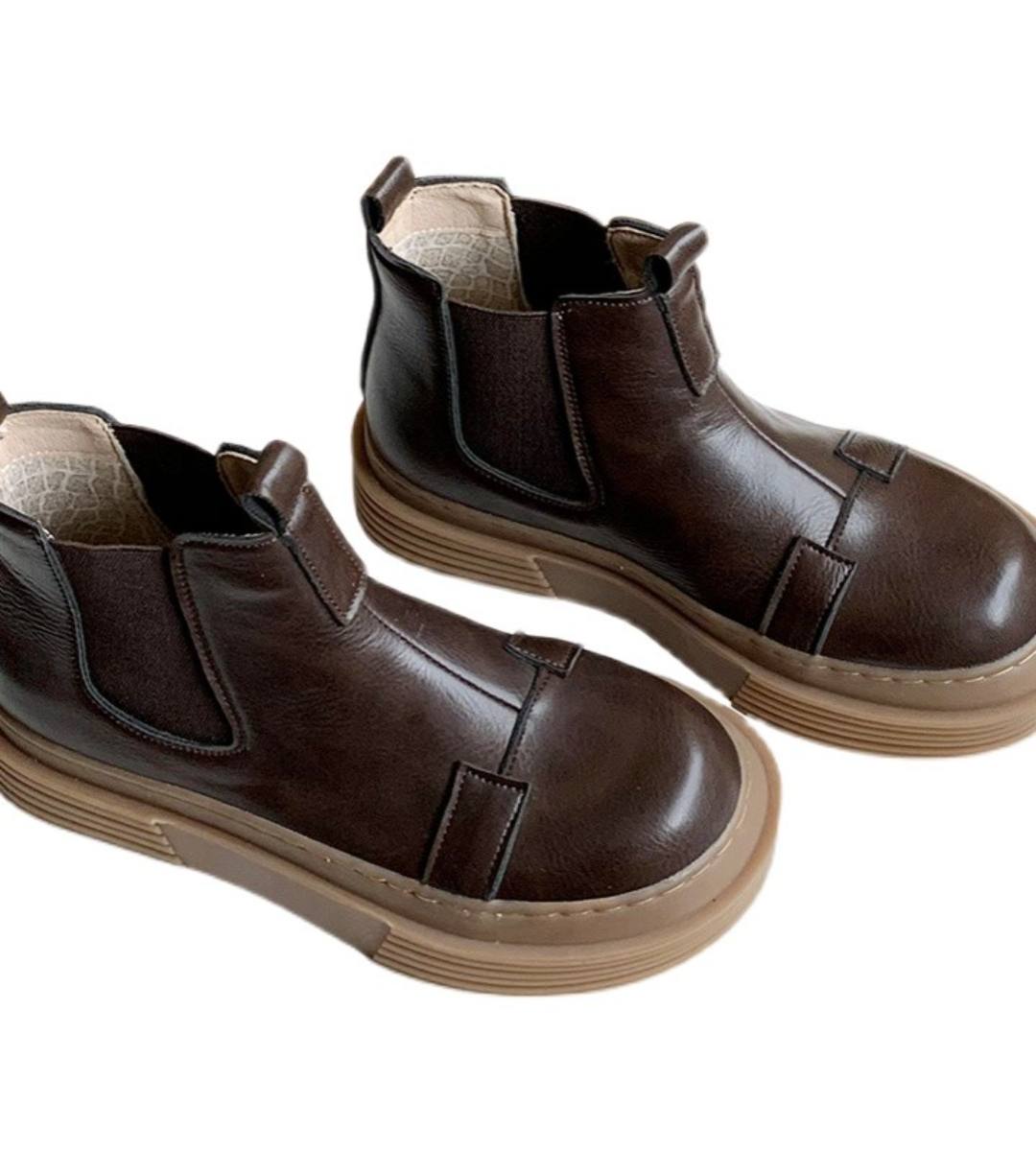 Winter Chelsea Boots Thick Sole Cotton Retro Style Martin Boots