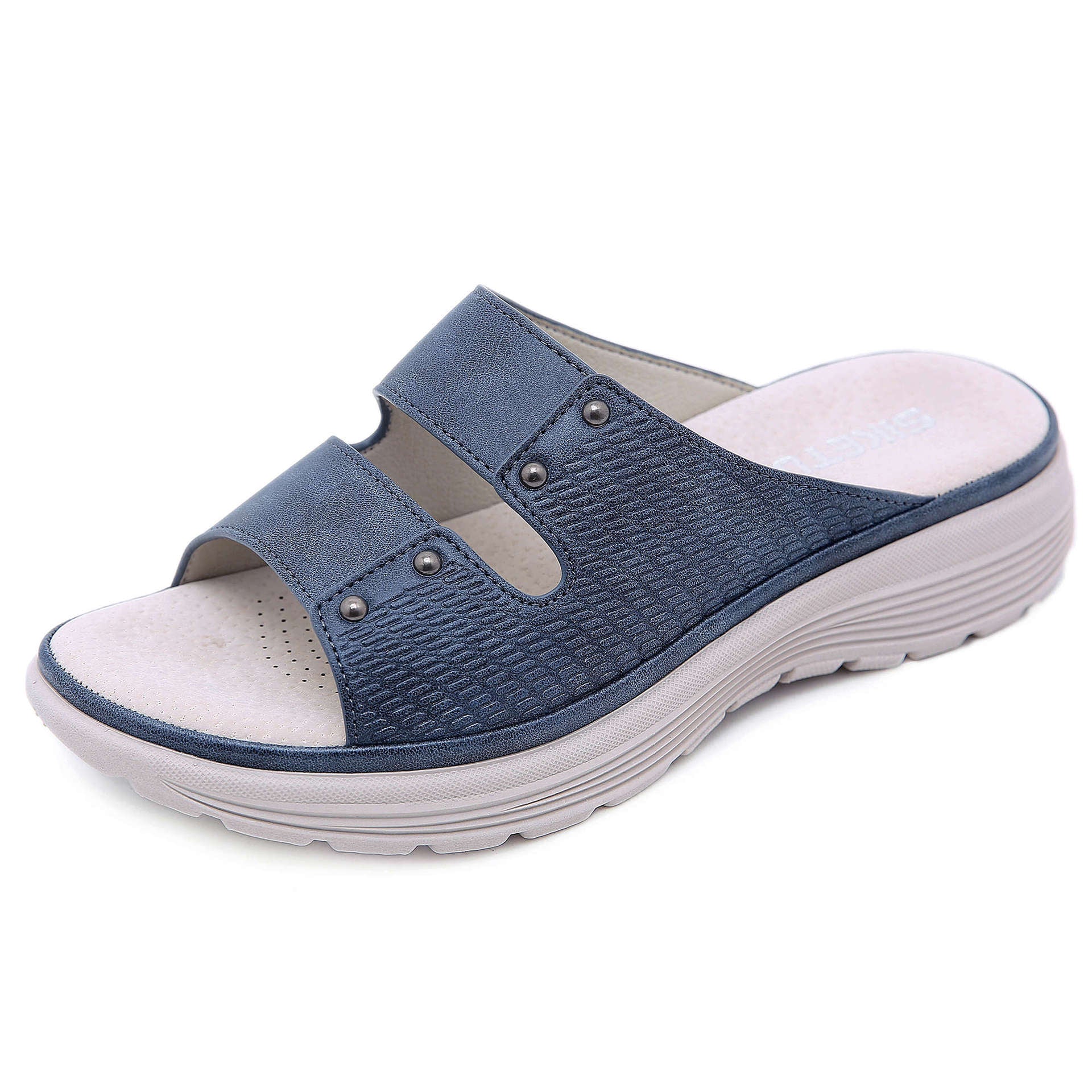 Cool mop women's rivet sports slope heel oversized slippers | Sports sandals