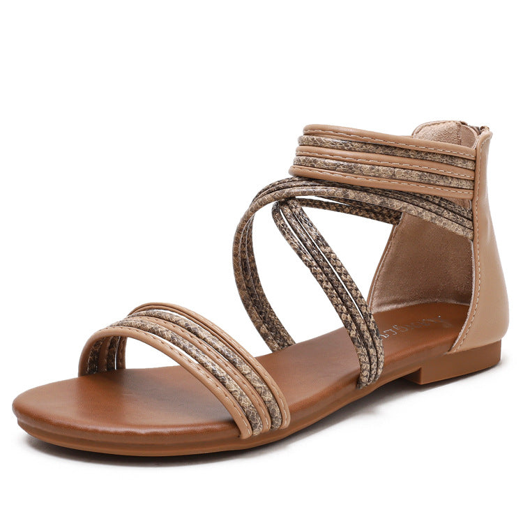 Women's Roman Sandals Flat Bohemian Seaside Beach Shoes