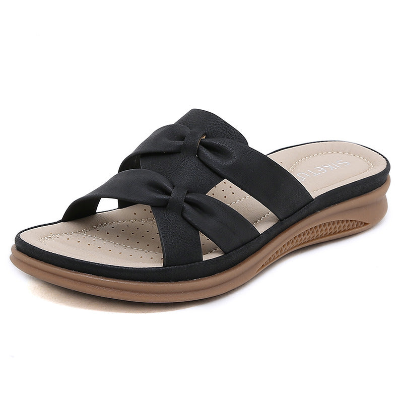 D637-5 Women's Casual Lightweight Large Size Retro Wedge Comfortable Sandals