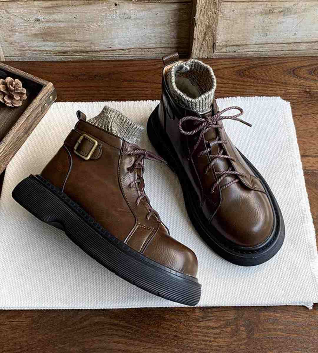 Autumn Winter - Martin Boots - Thick-soled - Warm - Women's