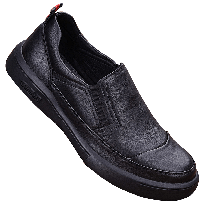 Leather first layer cowhide business casual foot cover thick sole soft sole wear-resistant round head wide feet men's leather shoes