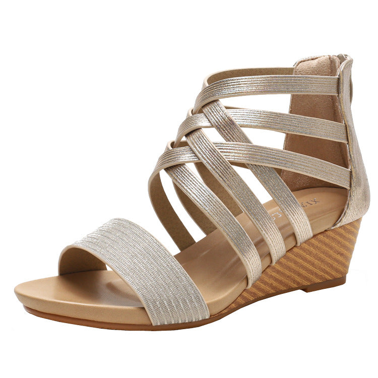 Wedge Roman Sandals Women Bohemian Ethnic Retro Open Toe Vacation Women's Travel Shoes